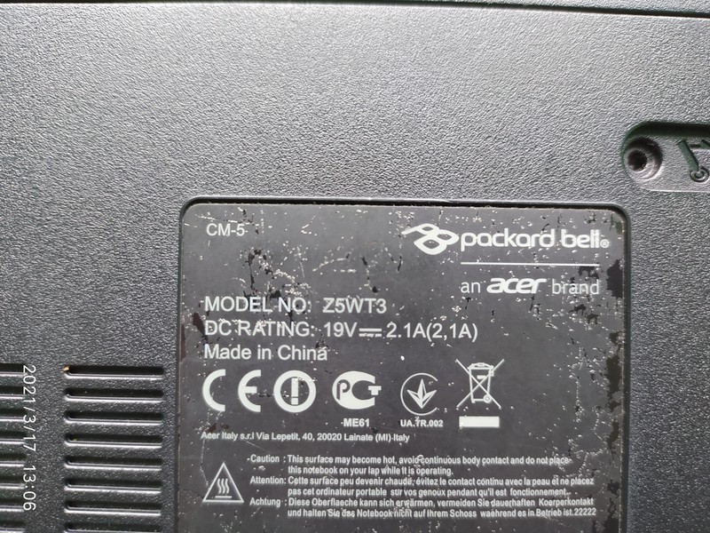 Ноутбук Packard bell Z5WT3